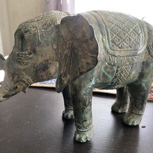 Antique Khmer Style Bronze Elephant